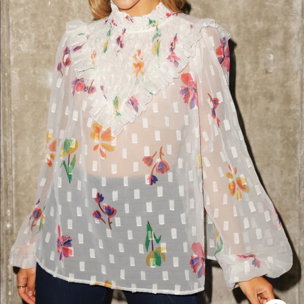 Never Fully Dressed - Sheer Floral Blouse